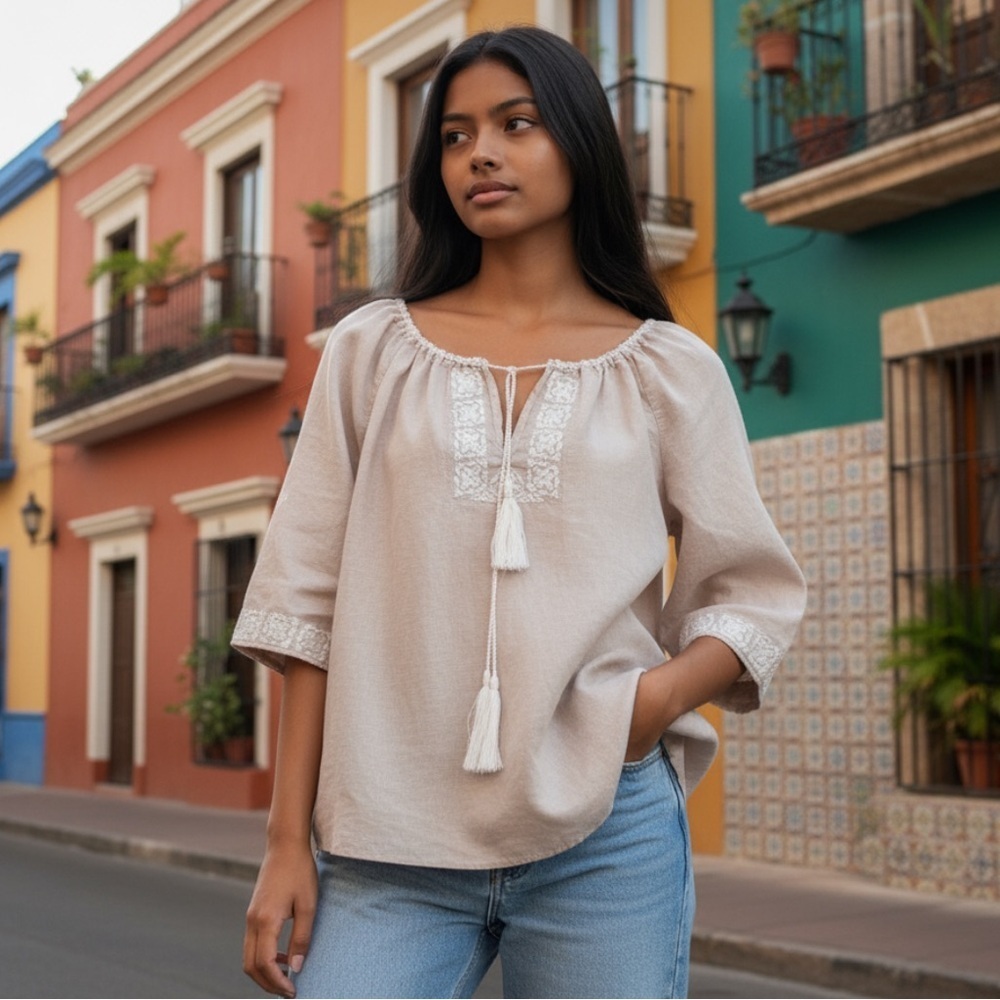 Banana Republic silk blend top m